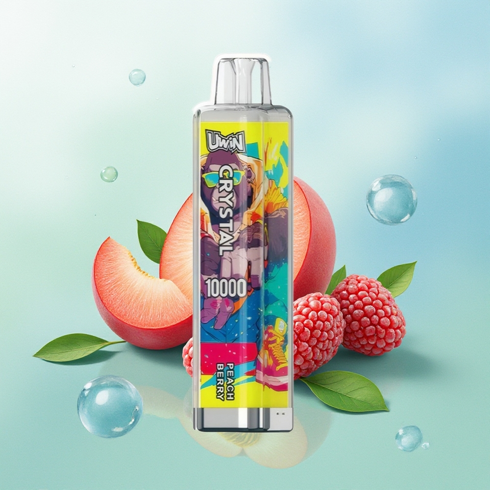 UWIN Crystal 10000 Pūkų Vienkartinė Vape Persikų Uogų Su RGB Šviesomis