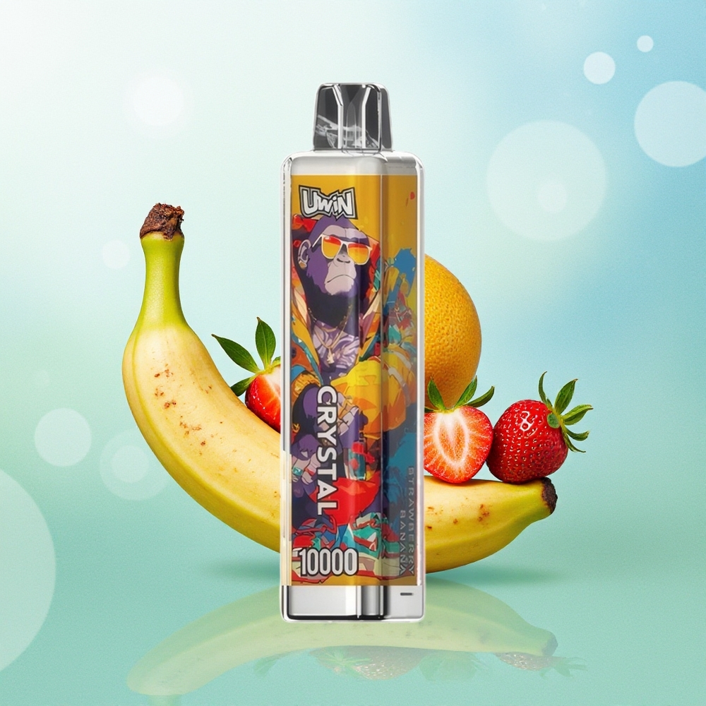 UWIN Crystal 10000 Pūkų Vienkartinis Garintuvas Braškių Bananų RGB