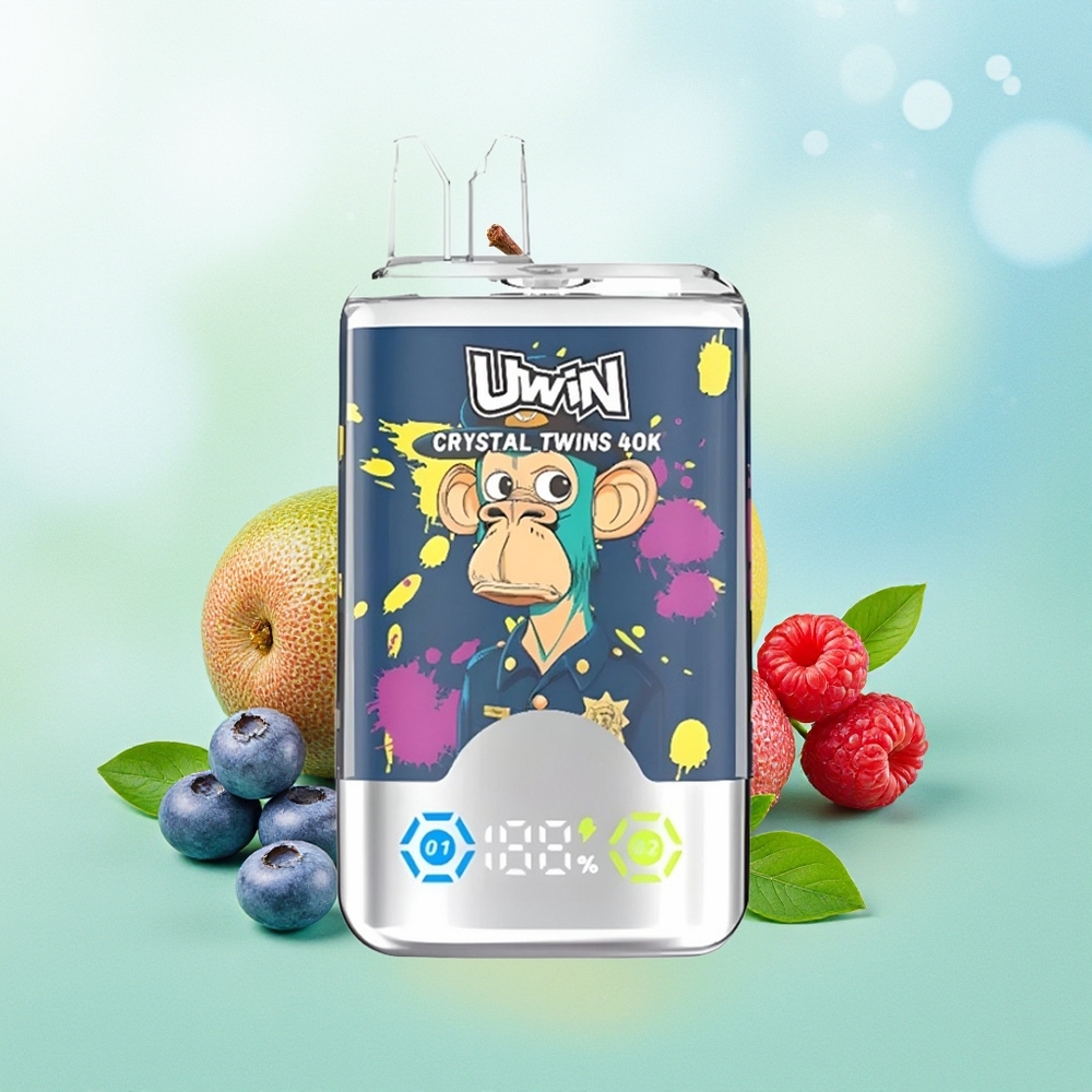 UWIN Crystal Twins 40000 Pūkų Kiwi Pasiflora Guava Mėlynuogė Avietė 32ml 850mAh Type-C