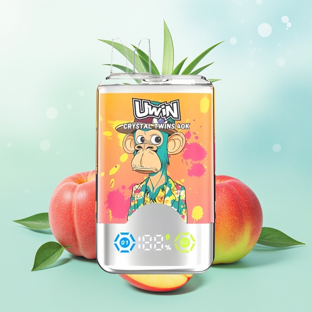 UWIN Crystal Twins 40000 Pūkų Persikas Mango Ananasas Raudonas Jautis 32ml 850mAh 0,6Ω Type-C