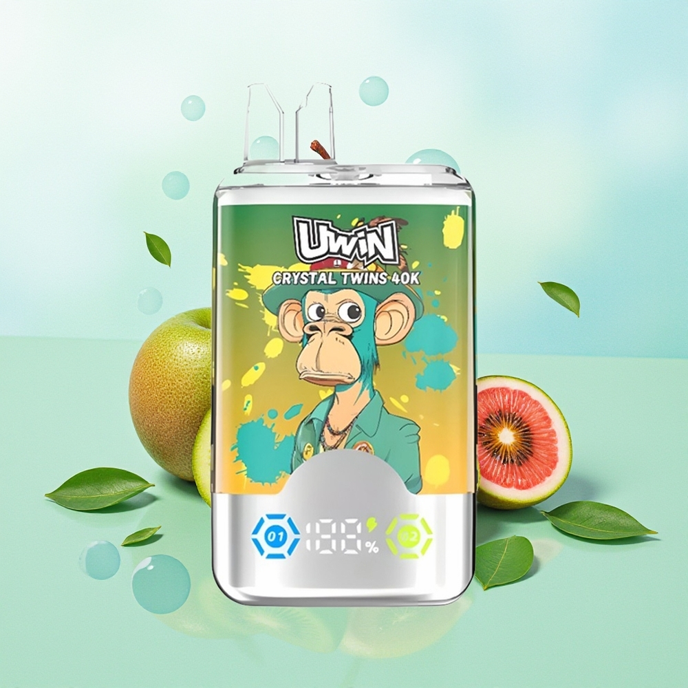 UWIN Crystal Twins 40000 Puffs Dviejų Skonių Kisielius Maraku
