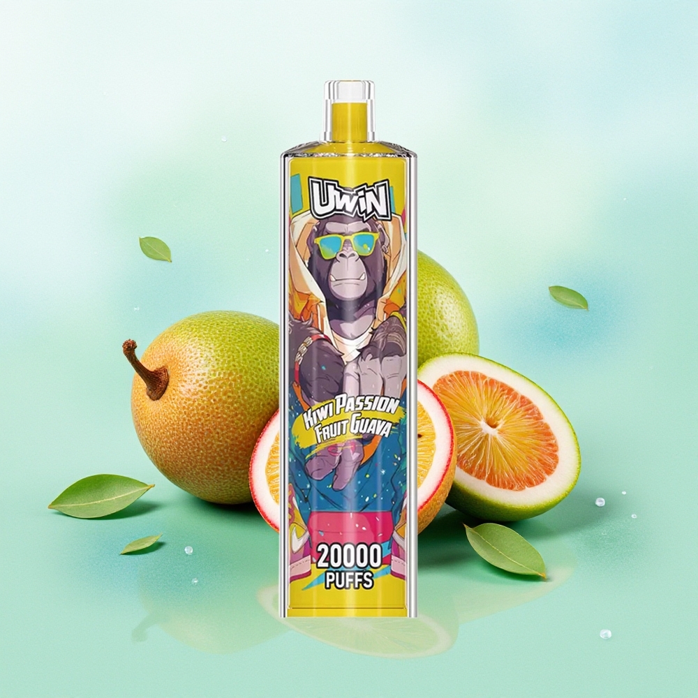 UWIN Shisha Hookah Crystal 20000 Pūkų Kiwi Pasiflora Gvajava 0% Nikotino 22ml Tipo-C 650 mAh Tinklelinė Ritė DTL