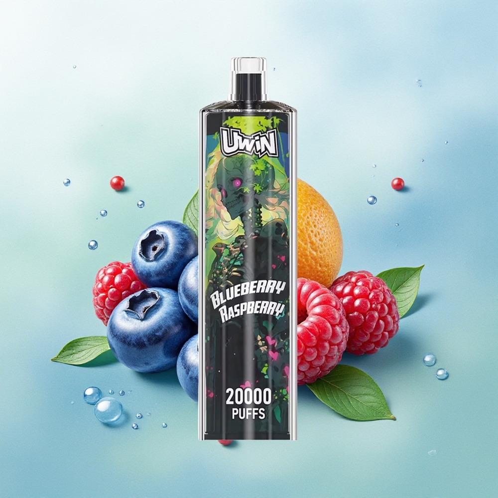 UWIN Shisha Hookah Crystal 20000 Pūkų Mėlynųjų Uogų ir Aviečių DTL 22ml 650 mAh Type-C Tinklelinė Apvija