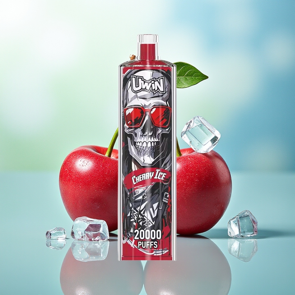 UWIN Shisha Hookah Crystal 20000 Pūkų Vyšnių Ledas 0% Nikotino 22ml 650 mAh Type-C Tinklelio Ritinėlis DTL