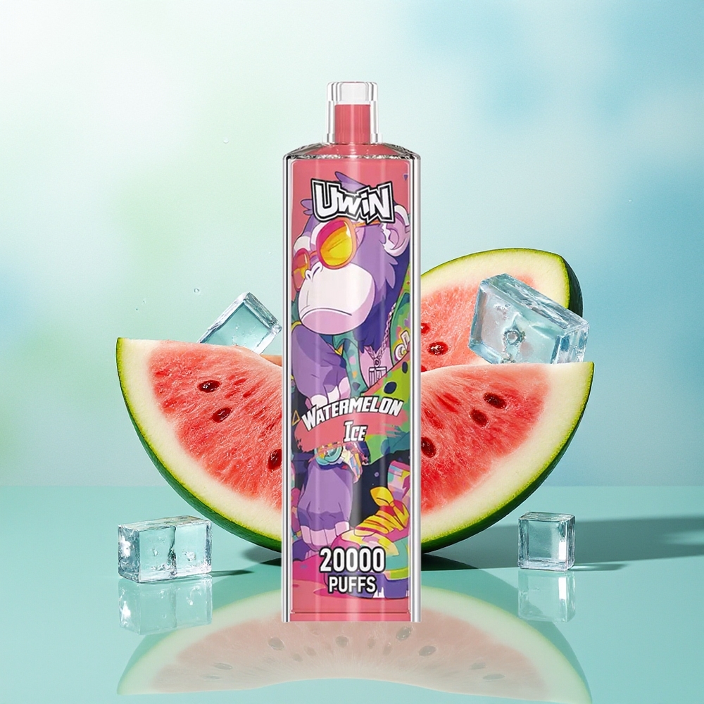 UWIN Shisha Hookah Crystal 20000 Puffs Arbūzas Ledas 0% Nikotino 22ml 650 mAh Type-C Tinklelinė Ritė DTL